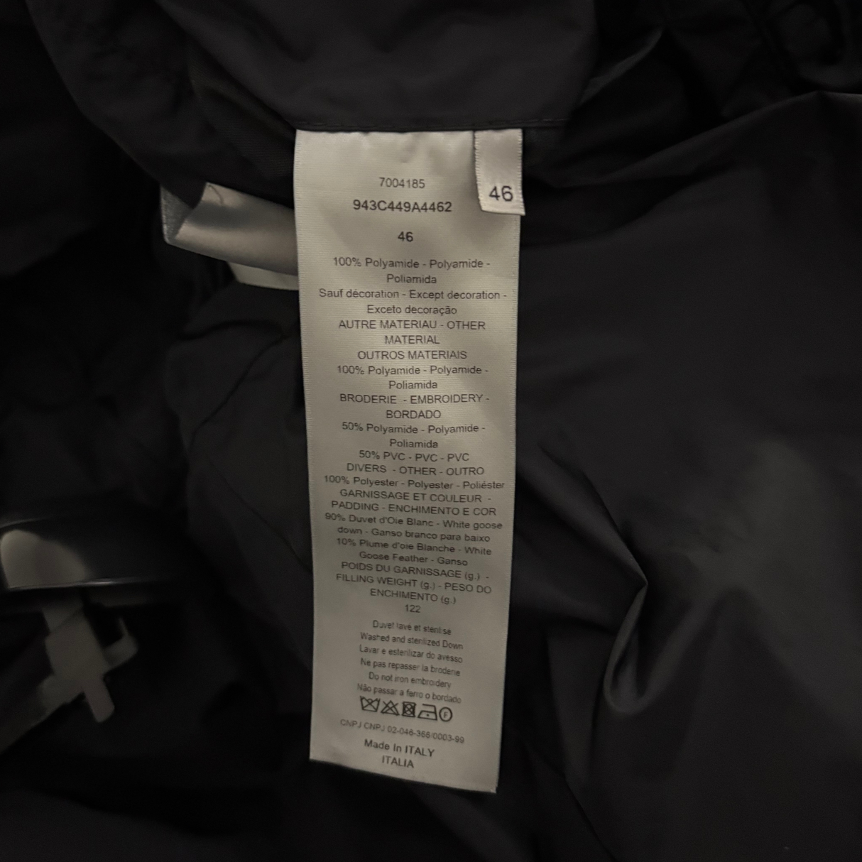 Dior Obliuqe Puffer Jacket / 46