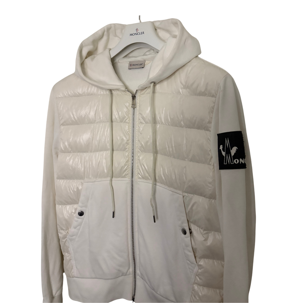 Moncler Hooded Down Cardigan / Large