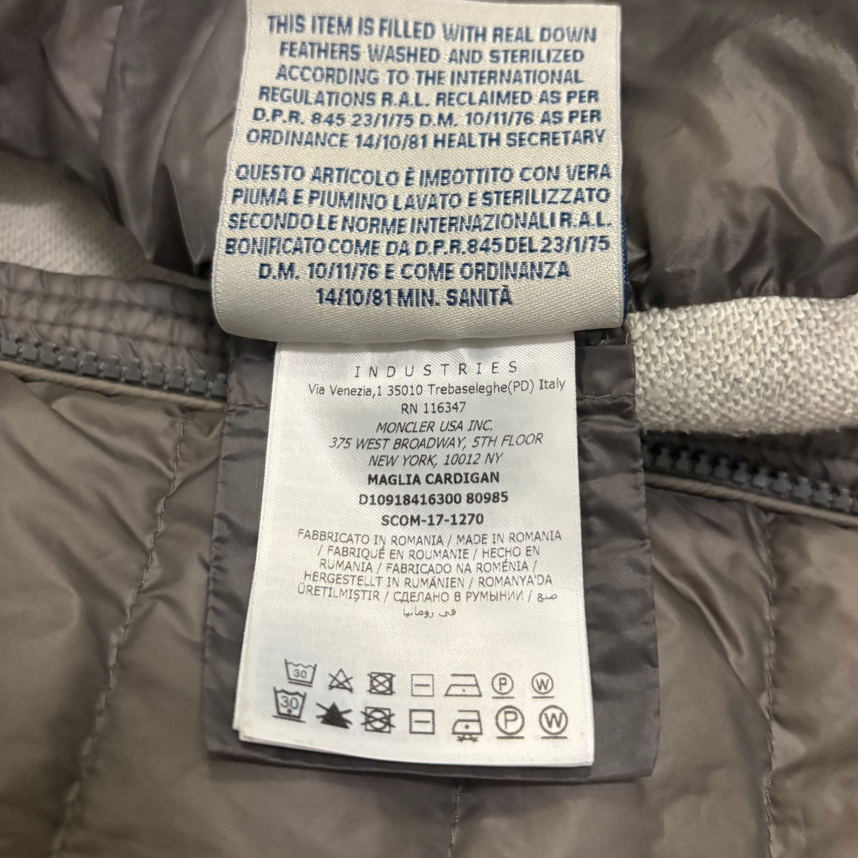 Moncler Down Cardigan / L