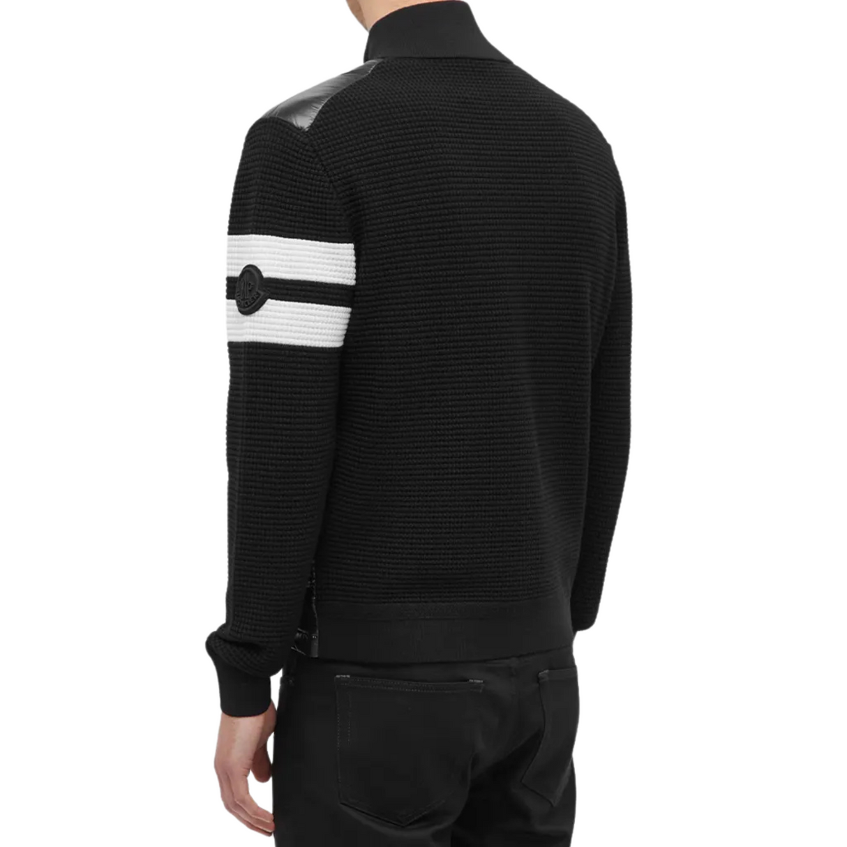 Moncler Sleeve Striped Down Cardigan / M