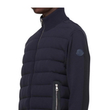 Moncler Leather-Trimmed Cotton Cardigan / S