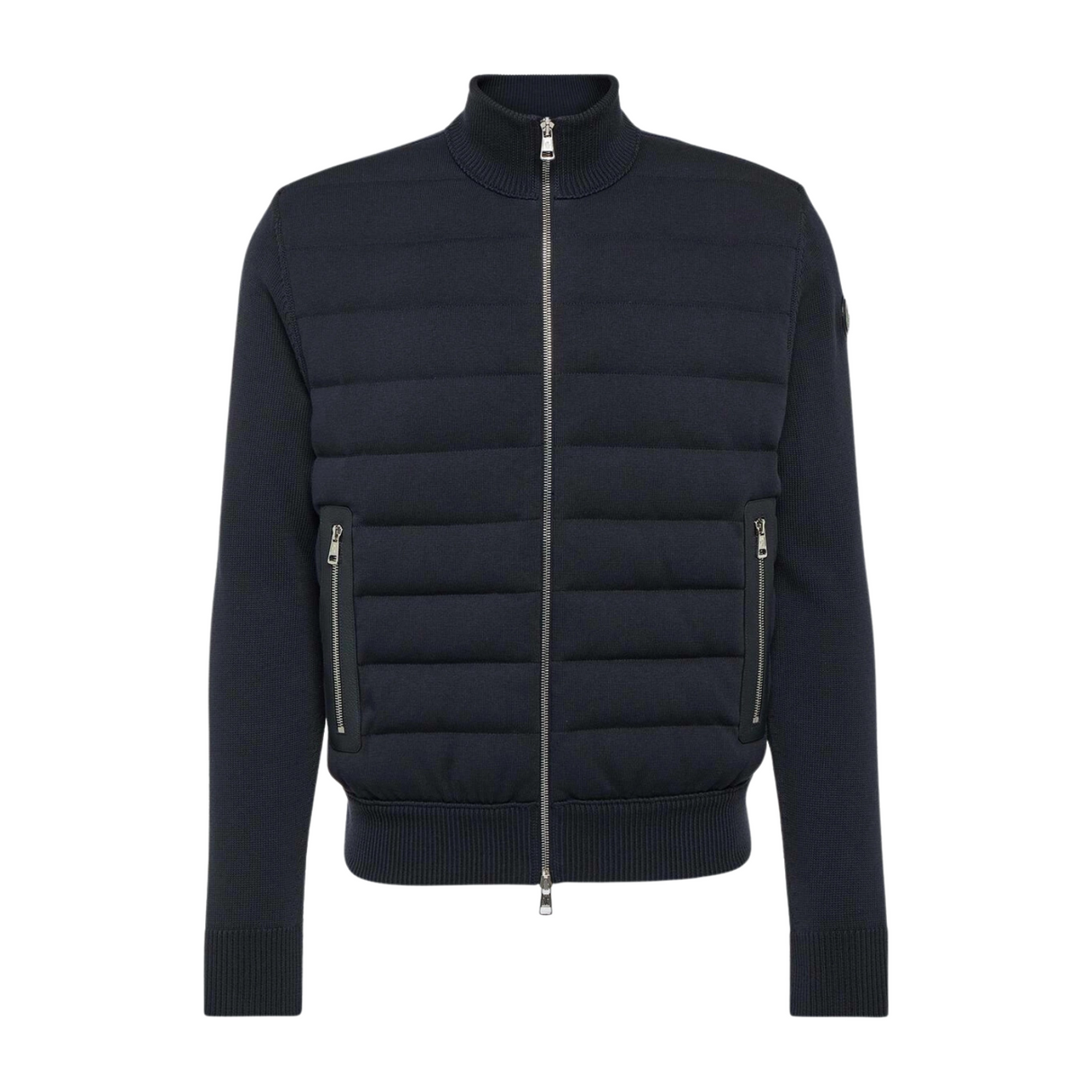 Moncler Leather-Trimmed Cotton Cardigan / S