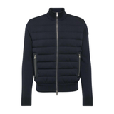 Moncler Leather-Trimmed Cotton Cardigan / S