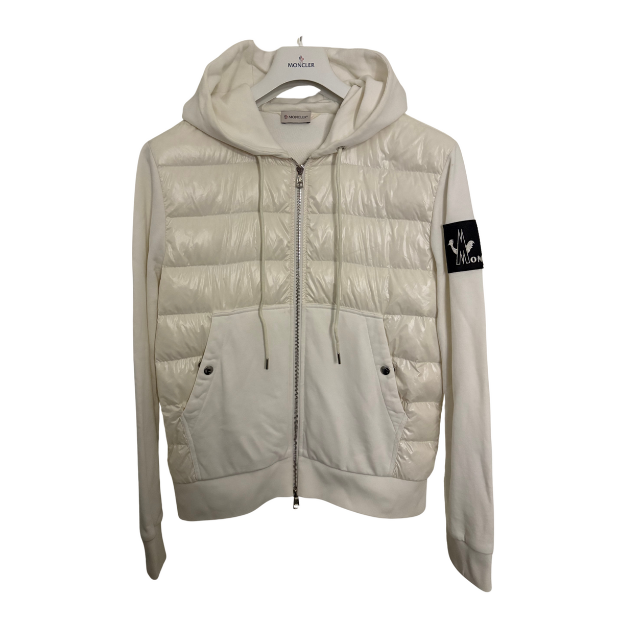 Moncler Hooded Down Cardigan / Large