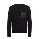 Prada Crewneck Wool Pocket-Detail